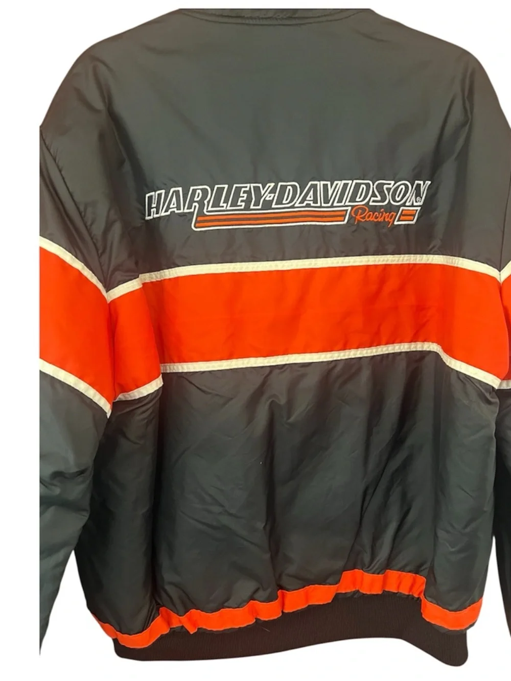 VTG. Harley Davidson Nylon Racing Bomber Jacket. Size XL.